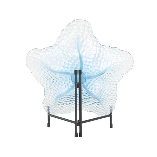 19.5" Blue Ombre Glass Starfish Charger with Metal Stand